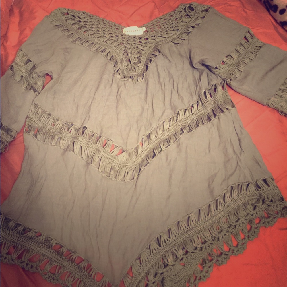 Olive green top size L